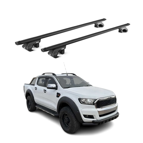 OMAC Roof Rack Cross Bars Luggage Carrier for Ford Ranger 2011-2024 Alu Black 2Pcs