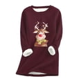 thumbnail image 2 of Tenues d'Hiver Grande Taille pour Femmes, Mode Décontractée d'Hiver, Chandail à Manches Longues, Col Rond, sous-Couche Chaude en Peluche, Tenues de Travail pour Femmes en Liquidation, 2 of 5