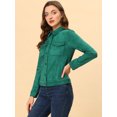 thumbnail image 4 of INSPIRE CHIC Veste Camionneur en Faux Suède à Col Rabattu pour Femme Vert P, 4 of 6