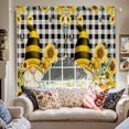 thumbnail image 4 of Swag Curtain Valances Gnome Honey Bee Swag Valances for Kitchen Windows Sunflower Black Buffalo Plaid Short Topper Curtains Valance Tier Pair for Kitchen Bedroom Living Room Bathroom 28"x36", 4 of 8