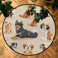 thumbnail image 7 of CURLYOOT Cute Dog Funny Animals Puppy Dog 5.2ft Round Rug for Living Room, Large Washable Area Rug, Non Slip Floor Mat Indoor Rugs for Bedroom, Dining Room, Offices, Entryway, 7 of 7