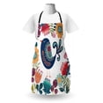thumbnail image 3 of Bird Print Apron, Composition of Scandinavian Inspired Botanical Items, Unisex Kitchen Bib with Adjustable Neck for Cooking Gardening, Adult Size, Night Blue Multicolor, by Ambesonne, 3 of 4