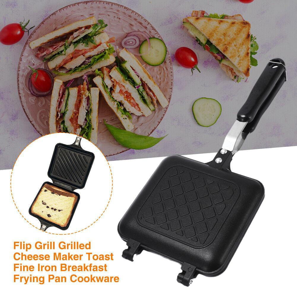 Austok Sandwich Maker with Handle Non-stick Sandwich Grill Pan Double Sided  Grilled Cheese Maker Portable Sandwich Toaster Maker 