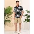 thumbnail image 4 of INSPIRE CHIC Camisa de lunares de verano para hombre, camisas hawaianas con patrón de manga corta y botones Negro M, 4 of 6