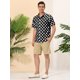 thumbnail image 4 of INSPIRE CHIC Camisa de lunares de verano para hombre, camisas hawaianas con patrón de manga corta y botones Negro M, 4 of 6