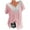 Dusty Pink, variant on Womens Wrap V Neck Shirred Boho Blouses Floral Print Short Sleeve Crop Tops Pink XL