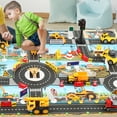 Happy Date Kids Rug Play mat for Toy Cars,Colorful and Fun Play Rugs