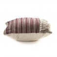 thumbnail image 2 of 20" X 20" Maroon Red And Off-White 100% Cotton Striped Zippered Pillow, 2 of 5