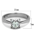 thumbnail image 2 of Luxe Jewelry Designs Women's Stainless Steel Halo Engagement Ring with CZ Stones - Size 9 (Pack of, 2 of 4