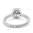 thumbnail image 3 of Twisted Rope Hidden Halo Oval Women Engagement Ring Lab Created White Opal 925 Sterling Silver, 3 of 5