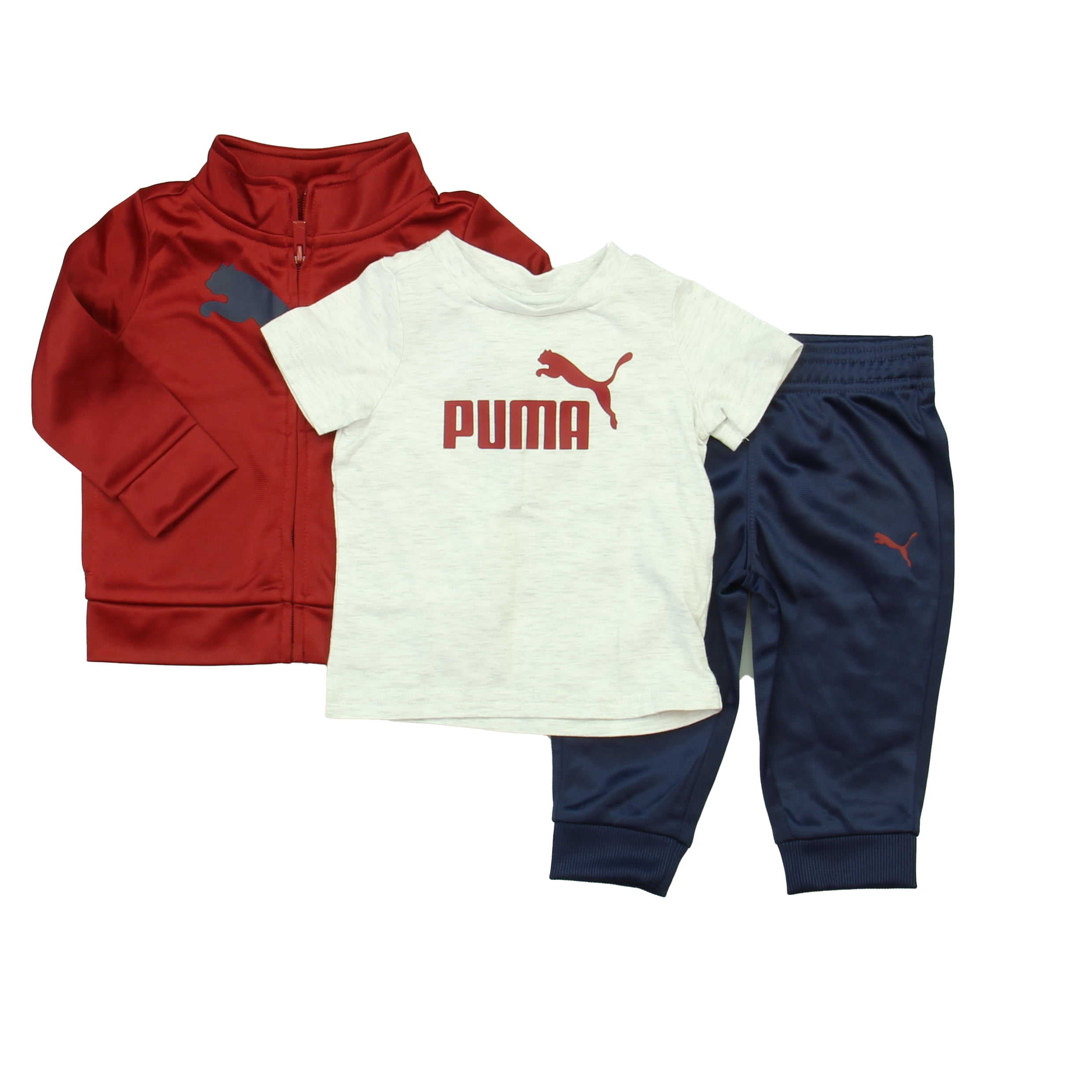Pre-owned Puma Boys Track Suit Maroon/Gray/Navy, Seychelles Ubuy