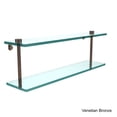 thumbnail image 3 of 22-in Two Tiered Glass Shelf in Antique Copper, 3 of 5