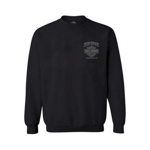 Harley-Davidson Men's Ghoulish Skull Fleece Pullover Sweatshirt, Black (XL), Harley Davidson