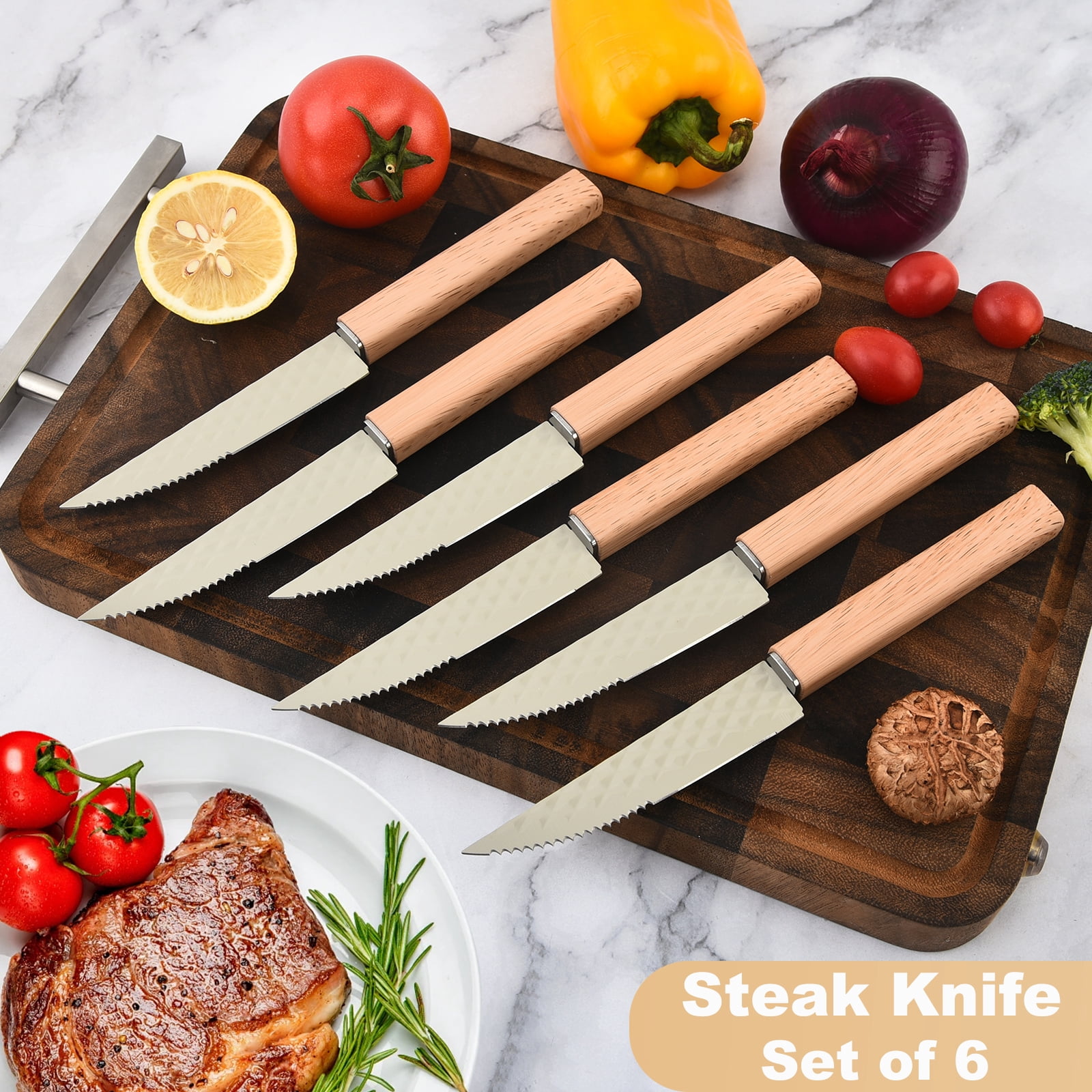 In-Drawer Kitchen Knife Set, 12 Pieces Knife Block Set with In-Drawer Knife Organizer, Sharp & Non-stick Stainless Steel Chef Knife Set, Kitchen Knives Set for Kitchen Home Apartment