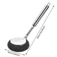 thumbnail image 3 of Purpose Stainless Steel Scrub Brush With Handle Non Scratch Dish Brush Scrubber Steel Wool Brush Tool For Kitchens Reusable Scrubbing Scouring Brush Pad For Kitchen Pots Si Sponge Daddy Holder Sponges, 3 of 4