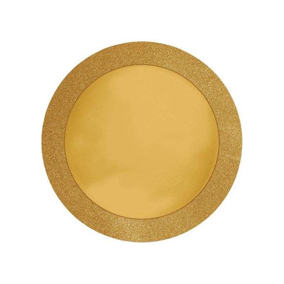 Club Pack of 96 Gold Glitz Round Sparkly Christmas Disposable Placemats 14"