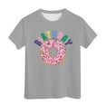 thumbnail image 1 of T-Shirt de Noël pour Fille, Manches Courtes, Col Rond, Coupe Décontractée, Basique, 1 of 4