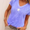 thumbnail image 4 of Camiseta Mujer Cuello en V Manga Corta Top suelto Estampado Chica Verano Top, Morado, 4XL Eigraketly AP001862-39, 4 of 5