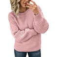 thumbnail image 2 of Harpily Sweaters for Women Crew Neck Long Sleeve Shirts 3D Textured Cable Knit Lightweight Soft Womens Knitted Pullover for Fall Outfits, 2 of 4