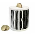 thumbnail image 2 of Tropical Piggy Bank, Bamboo Stems in Minimalist Art Effects Exotic Hippie Hawaiian Style Nature, Ceramic Coin Bank Money Box for Cash Saving, 3.6" X 3.2", Black White, by Ambesonne, 2 of 4