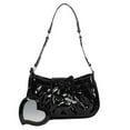 thumbnail image 2 of Shoulder Bag for Women, Black Purses for Women, Lovely Patent Leather Underarm Bag Dark Bow Mirror Women's Bag, Cool Bow Handbag, Black, 2 of 7