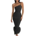thumbnail image 2 of SMihono Robe Maxi Bohème d'Été pour Femmes Grande Taille Robe à une Épaule Dos Nu Sexy Robe Longue Sirène Sans Manches Robe de Plage, 2 of 8