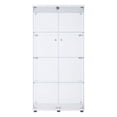 thumbnail image 5 of Living Room Cabinets LED Strip Light Two Door Glass Cabinet Glass Display Cabinet with 4 Shelves, White,Primary Living Space Cabinets, 5 of 7