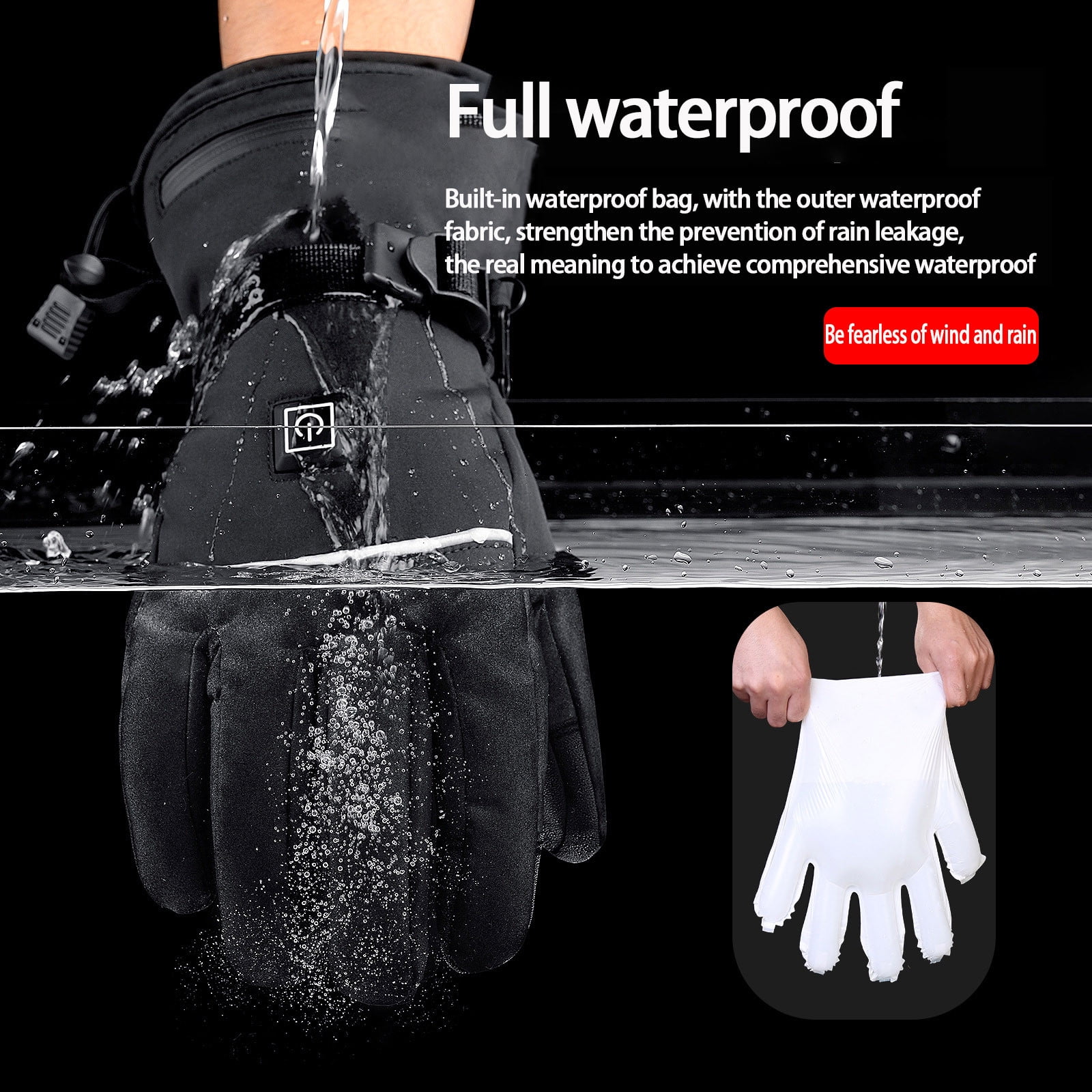 Winter Heated Gloves For Men Women 3.7V Battery Heated Ski Gloves Touchscreen Waterproof Electric Heated Gloves For Winter Work Skiing Fishing Hiking Camping
