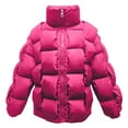 thumbnail image 2 of Women's Solid Color Three Dimensional Woven Down Cotton Jacket Block Warm And Thick Unisex Cotton Jacket, 2 of 4