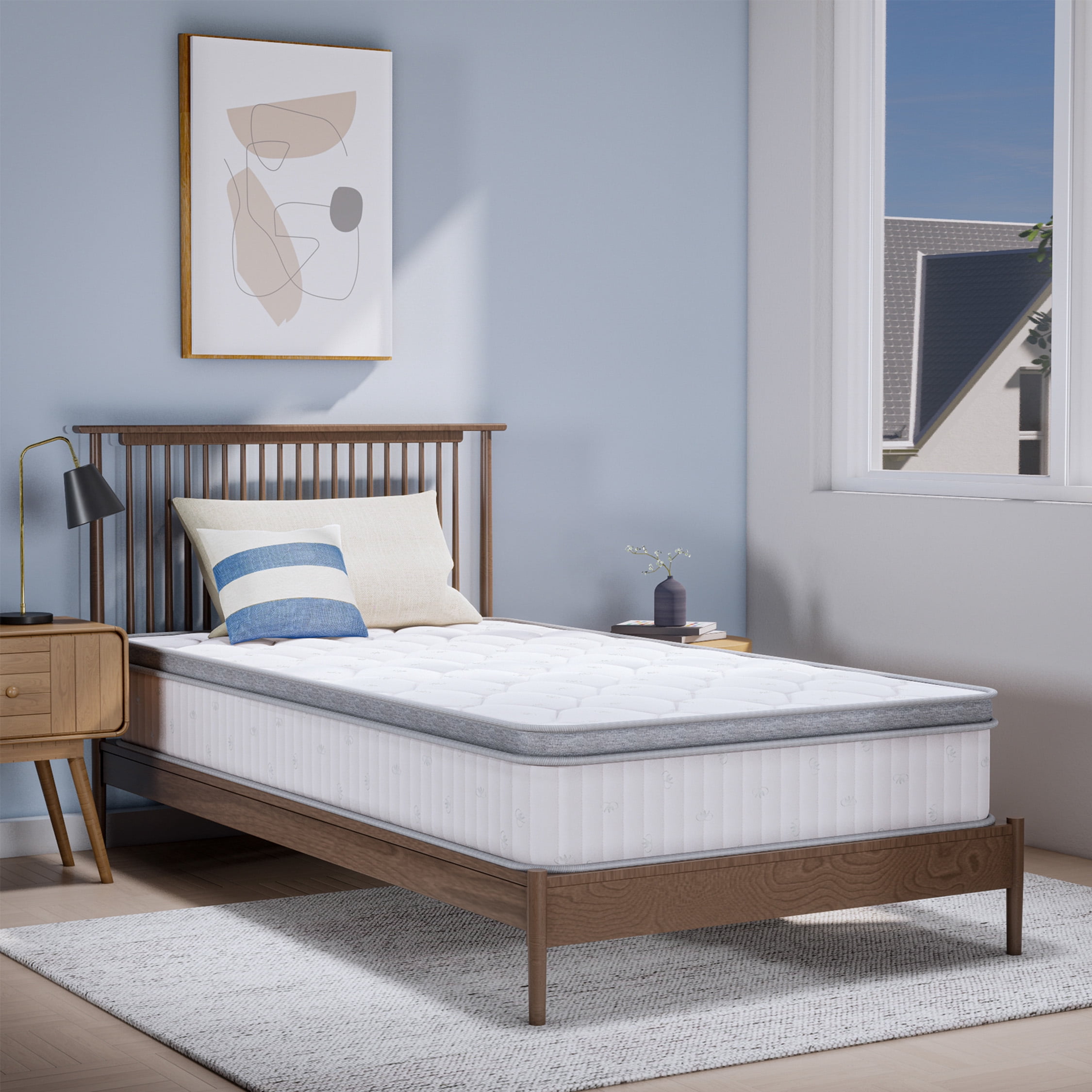 CELTOSS CT-HY1 10 in Hybrid Mattress, Full, Medium, Tight Top, Mattress-in-a-Box