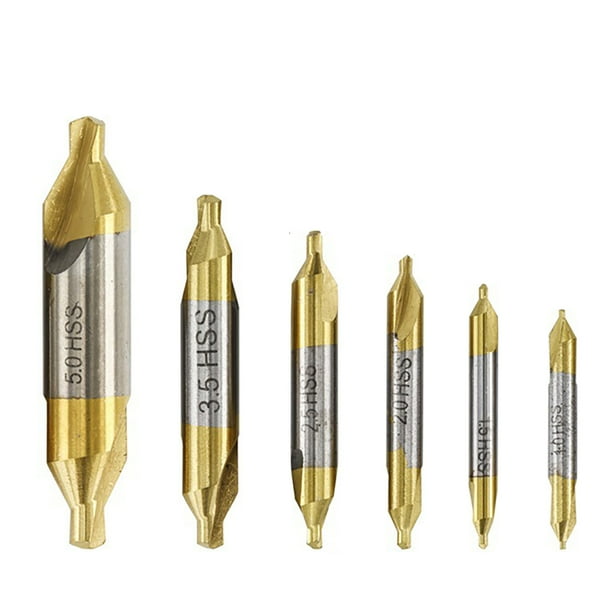 Conjunto de taladros centrales 1.0-5.0mm Bits de perforación de orificio de acero de alta velocidad Reemplazo portátil de reemplazo profesional Herramientas de mano Tipo 2 6 paquetes Speravity TO001444-02