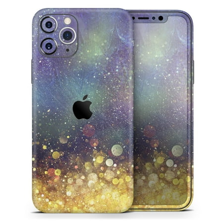 Unfocused MultiColor Gold Sparkle - DesignSkinz Protective Vinyl Decal Wrap Skin Cover compatible with the Apple iPhone 7 (Full-Body, Screen Trim & Back Glass Skin)