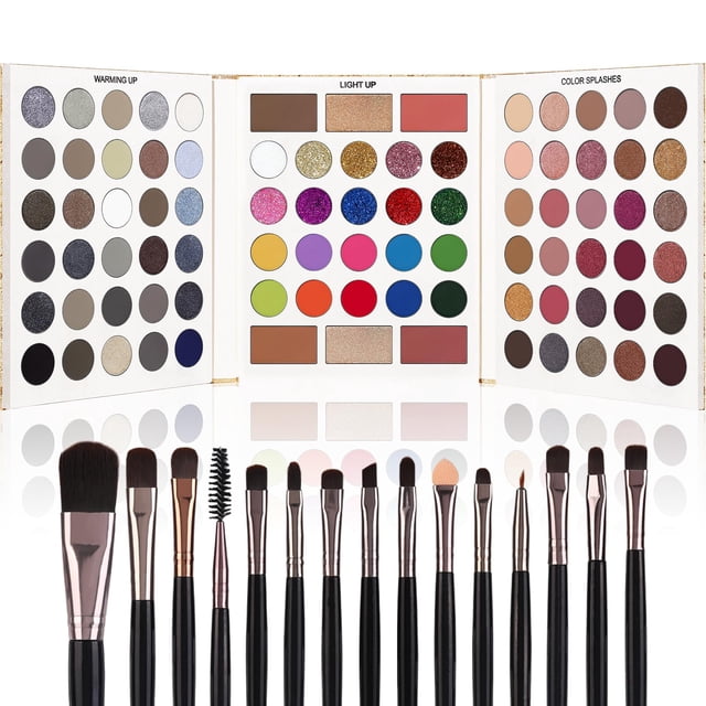 Paleta de maquillaje UCANBE de 86 colores con 15 pinceles