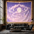 thumbnail image 6 of Full Moon and Crescent Moons with Spiral Clouds in Pastel Galaxy, Dreamy Celestial for Space Lovers, Colorful Planet Wall Art, Christmas Gift Tapestry Wall Hanging for Bedroom and Dorm, 6 of 7