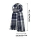 thumbnail image 3 of Bufanda de invierno cálida para mujer, chal de felpa a cuadros negro, gris y naranja, prenda de punto para el cuello ideal para el frío, bufandas de invierno para mujer, manta grande con flecos, suav, 3 of 4