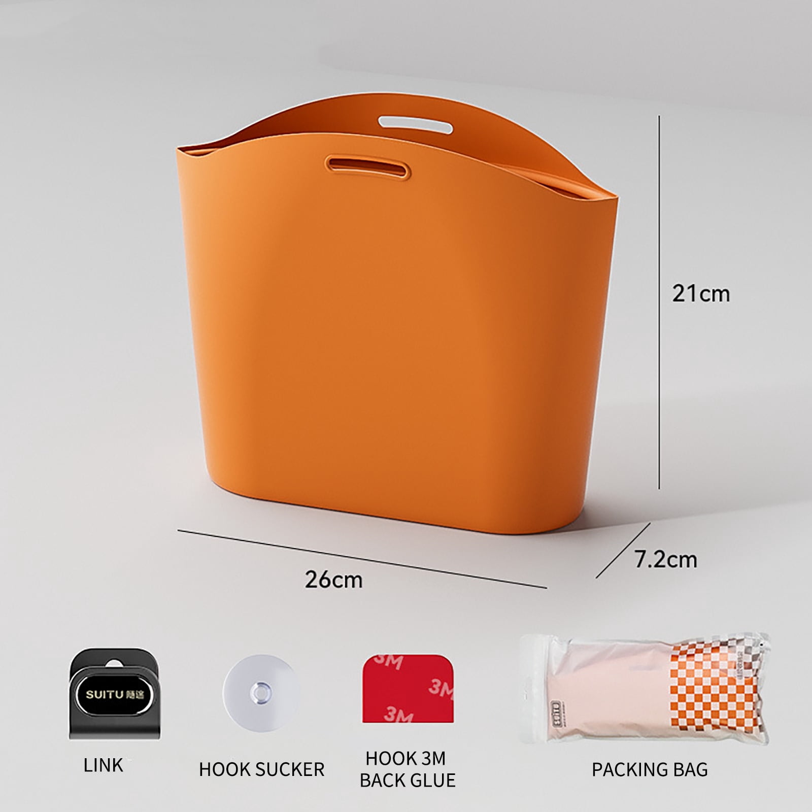 Needhep Wall-mounted Punch- Trash Can, Small Touchless Trash Bin, Mini Trash Can With Lid Bathroom Household Garbage Can With Lid Slimline for Bathroom (Gray)