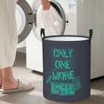 thumbnail image 6 of ZICANCN Laundry Basket Organizer, Game Mode Slogan Print Gray Collapsible Hamper for Bathroom Bedroom Laundry Room, Small Size, 6 of 7