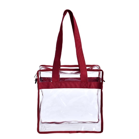 Tersarium PVC Transparent Handbag Fashion Beach Bag Shoulder Bag for Woman Lady Female (Red)
