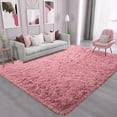 thumbnail image 2 of Dwelke Ultra Fluffy Rug Indoor Plush Soft Carpet for Living Room Anti-Skid Durable Area Rug 4x5.3ft Blush, 2 of 7