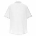 thumbnail image 6 of Women's Short Sleeve Tops Acrylic Knit Lapel Collared Shirt with Buttons Loose Fit Pullover Tee Blouses (XL, White), 6 of 6