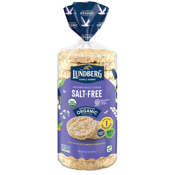Pack of 6, Lundberg Organic Salt-Free Brown Rice Cakes, 8.5 oz
