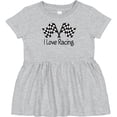 thumbnail image 3 of Inktastic I Love Racing Girls Baby Dress, 3 of 5