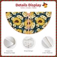 thumbnail image 4 of Daiia Sunflowers Drawing Merry Christmas Tree Skirt , Xmas Large Lace-up Tree Skirt, Santa Snowflakes Rustic Home Decorations New Year Party Farmhouse Decor-30", 4 of 7