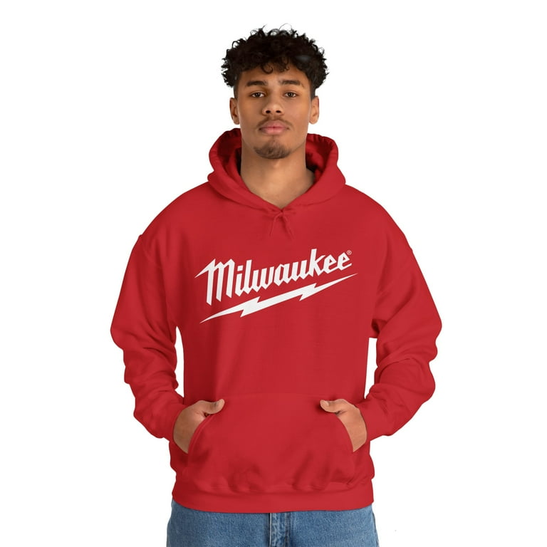Milwaukee Tool Unisex Hoodie Hooded Sweatshirt Pocket Red Automotive Gear