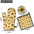 thumbnail image 6 of White Sunflower Kitchen Oven Mitt and Pot Holder Sets 4 Pcs for Baking, Cooking and Grilling, Heat Resistant Up To 392 °F, 6 of 7