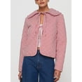 thumbnail image 6 of Michellecmm  Women's Puffer Jacket Stripe Tie-Up Front Doll Collar Quilted Coat, 6 of 9
