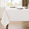 thumbnail image 1 of Demask Extra Large Long Silky Tablecloths for Dining Rectangle Table, Decorative Waterproof Tablecloth for Banquet Party,Wedding& Camping(Oblong,60 X 144 Inch (12-14 Seats), White), 1 of 9