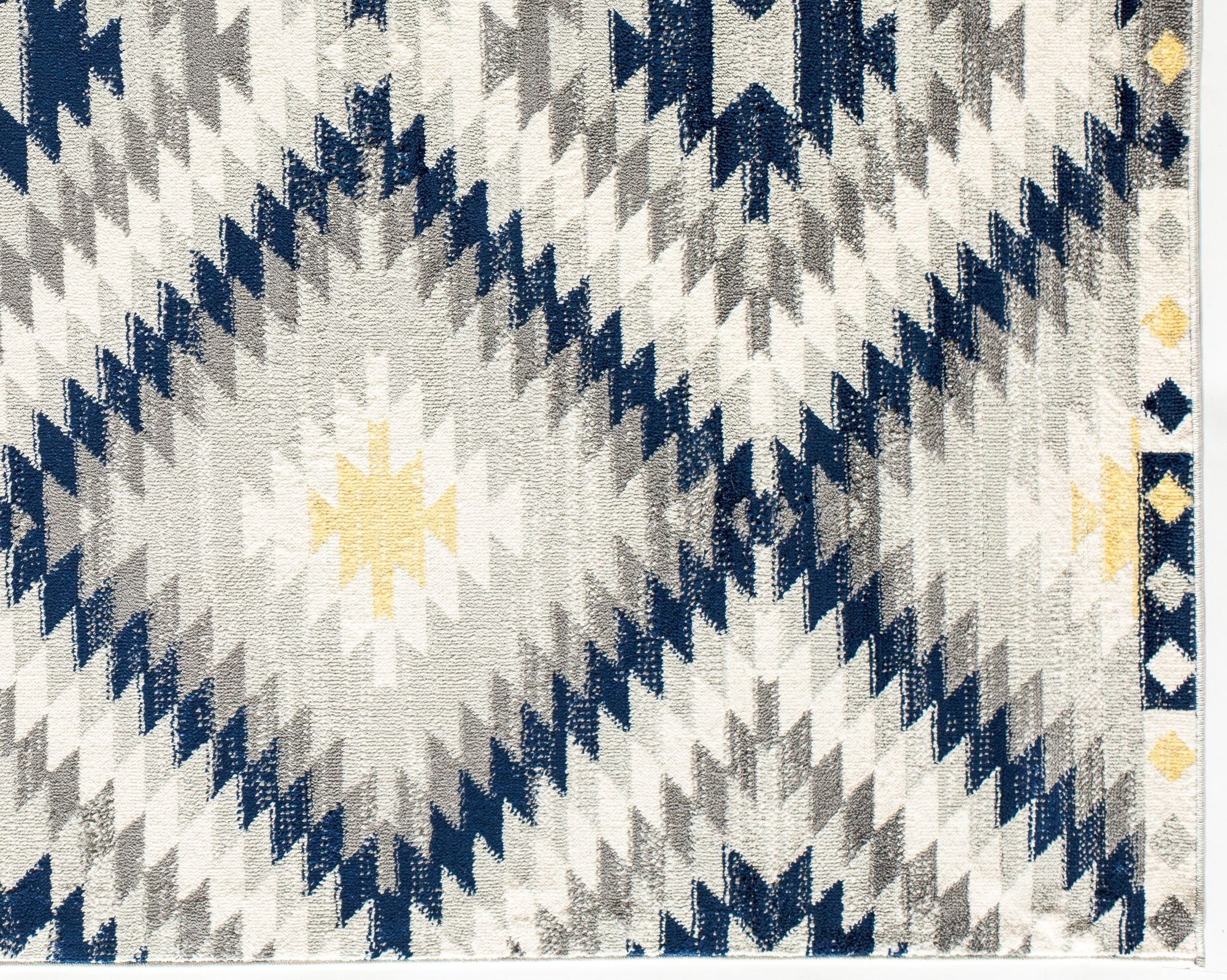 Soleil BR30B Kilim Navy Tribal Moroccan navy Area Rug, 4'x6'