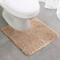 thumbnail image 3 of Leodye 1pcs Memory Foam Toilet Bath Mat U-Shaped, Commode Contour Rug, Soft and Comfortable, Super Water Absorption, Non-Slip, Thick, Machine Wash and Easier to Dry for Bathroom-19.7*19.7in, 3 of 5