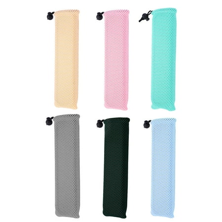 

6pcs Portable Travel Mesh Bag Drawstring Pouch Carrying Case for Tableware Sets